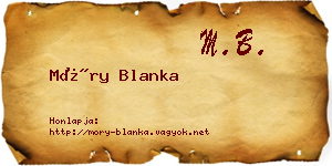 Móry Blanka névjegykártya